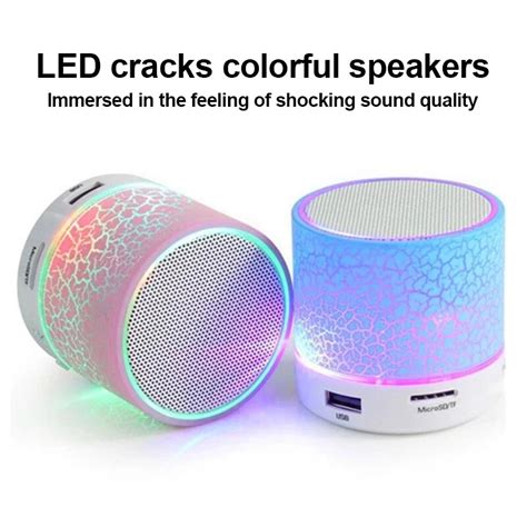 New Mini Portable Car Audio A9 Dazzling Crack Led Wireless Bluetooth 41 Subwoofer Speaker Tf Card