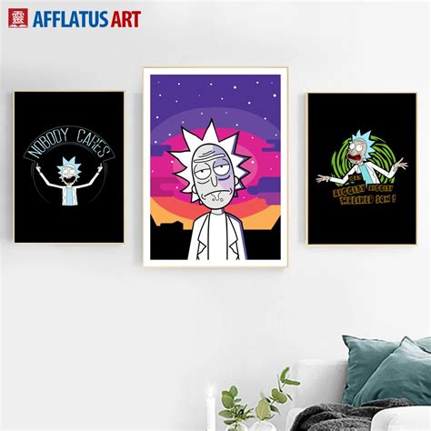 Cartoon Rick And Morty Wall Art Canvas Painting Nordic Posters And