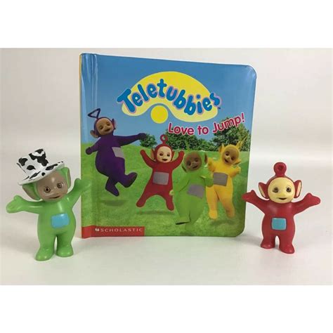 Teletubbies Love To Jump Board Book Dipsy Po Figures 3pc Lot Etsy