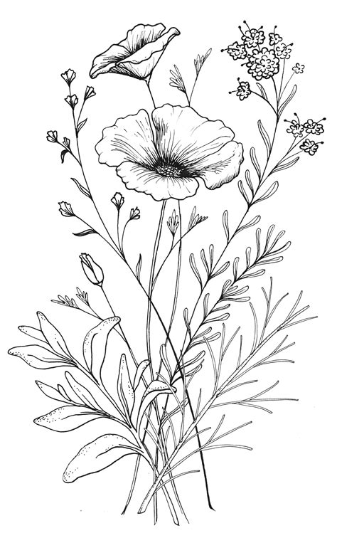 Custom Ca Wildflower Tattoo Design From Red Umbrella Designs