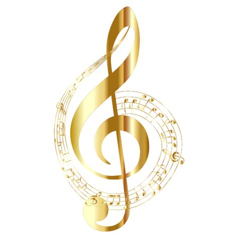 Gold Musical Notes Typography No Background Free Svg