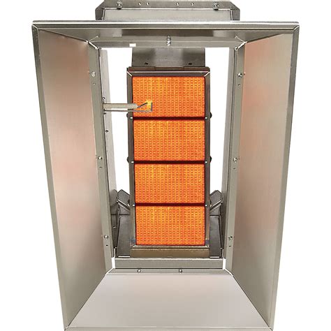 Natural gas garage heaters are equipped with a thermostat control that you can use to adjust the temperature or heat level to the amount of heat you want. SunStar Heating Products Infrared Ceramic Heater — Natural ...