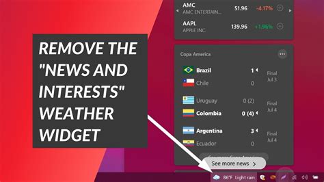 How To Remove The News And Interests Weather Widget From The Taskbar