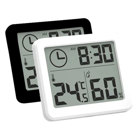 7 006에서 울트라 얇은 디지털 온도 습도 테이블 시계 자동 모니터링 대형 LCD 스크린 다기능 전자 책상 시계 DHgate
