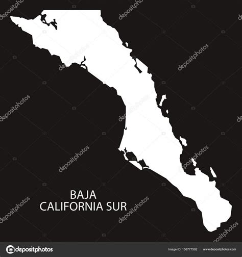 baja california sur mexico carte silhouette inversée noire image vectorielle par ingomenhard