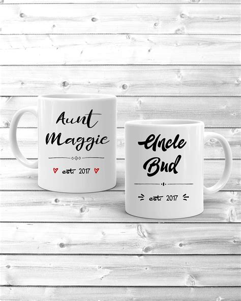 Aunt Uncle Mugs Aunt To Be Gift Uncle To Be Gift Etsy