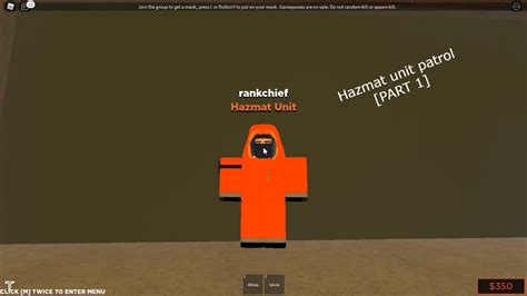 Roblox Hazmat Unit Patrol Part 1 Youtube