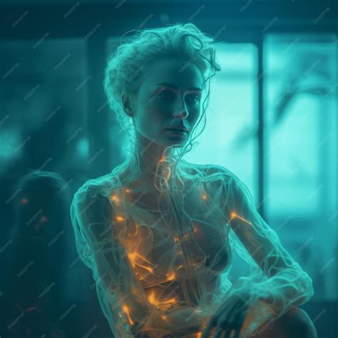 Premium Ai Image An Image Of A Woman With Glowing Lights On Her Body