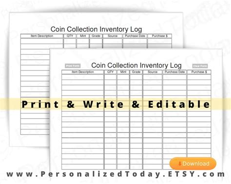 Template Printable Coin Collecting Sheets Printable Word Searches