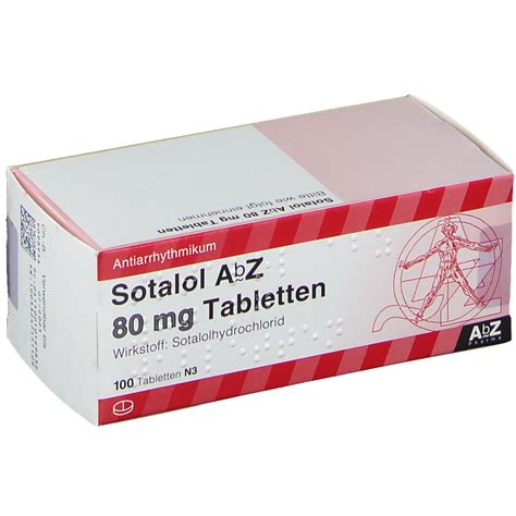 Sotalol (betapace, betapace af, sorine, sotylize) is a drug to treat abnormal heart rhythms. SOTALOL AbZ 80 mg Tabletten 100 St - shop-apotheke.com