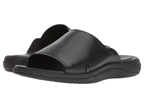 Cole Haan Leather 2zerogrand Slide Sandal Blackblack Mens Sandals