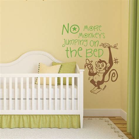No More Monkeys Jumping On The Bed Decal Kids Decal Boys Etsy Boys