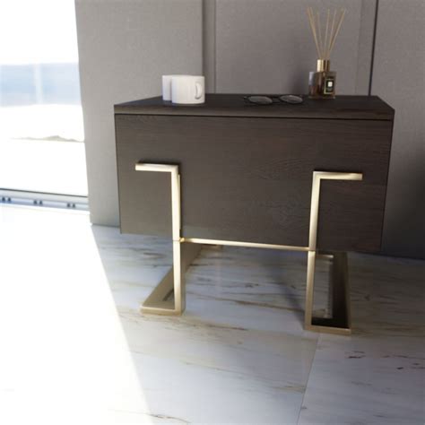 Some popular product styles within white nightstands are modern,. Modrest Moontide Modern Smoked Ash & Gold Nightstand - Nightstands - Bedroom