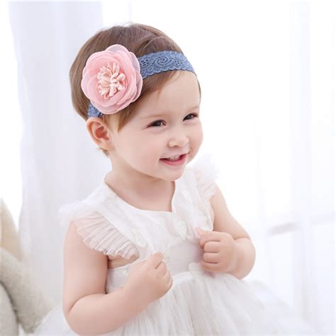 1pc Girls Flower Lace Headband Wide Hairband For Baby Hair Accessories