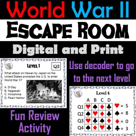 World War 2 Escape Room Teaching Resources