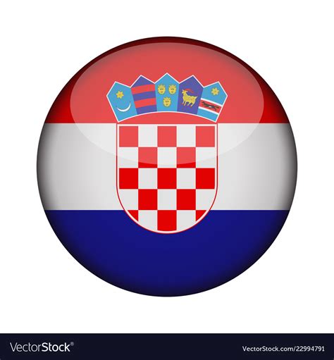 From wikipedia, the free encyclopedia. Croatia flag in glossy round button of icon Vector Image