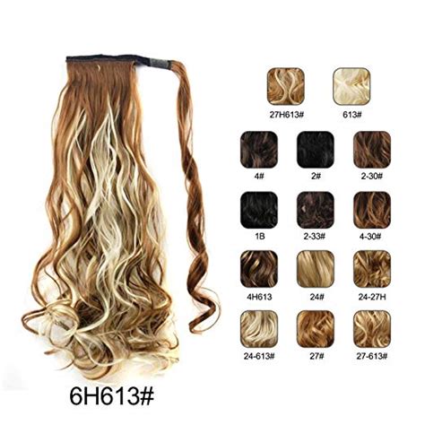 Barsdar 21 Long Curly Wavy Wrap Around Ponytail Extensions Synthetic