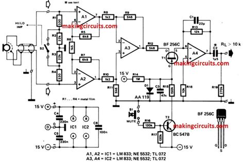 Simple Microphone Mic Amplifier Circuits