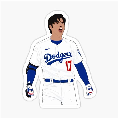 Shohei Ohtani Dodgers Sticker For Sale By Ryanclark12 Redbubble