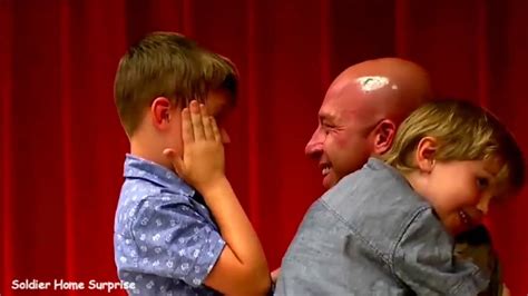 soldier dad appears as school s mascot and surprises sons youtube
