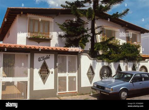 Caracas Venezuela Private Home Exterior With Security Bars In Prado