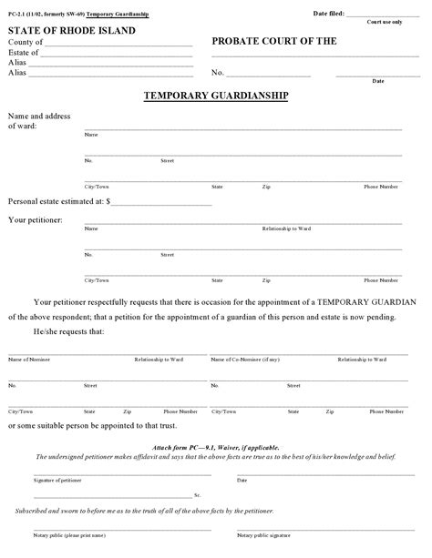 50 Free Guardianship Forms Temporary Permanent Templatelab