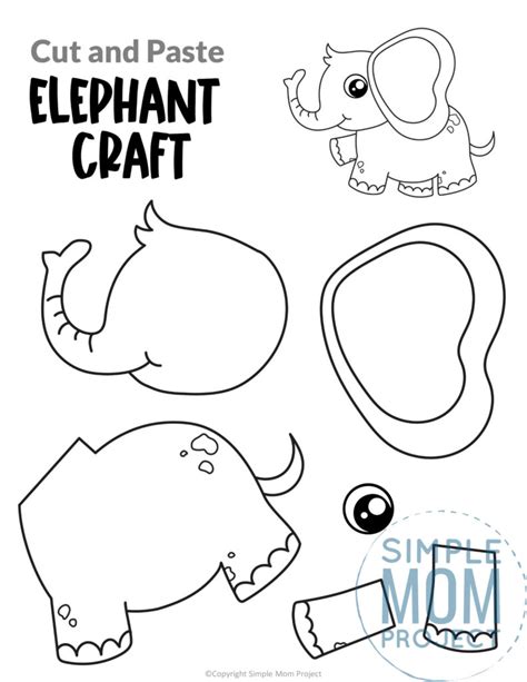 Free Printable Elephant Craft Template Simple Mom Project