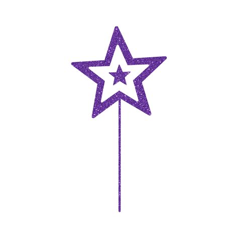 Purple Glitter Star Stick 14968368 Png