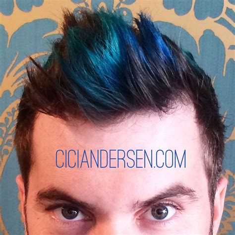 Teal and blue highlights for men! Merman hair is so in right now. This