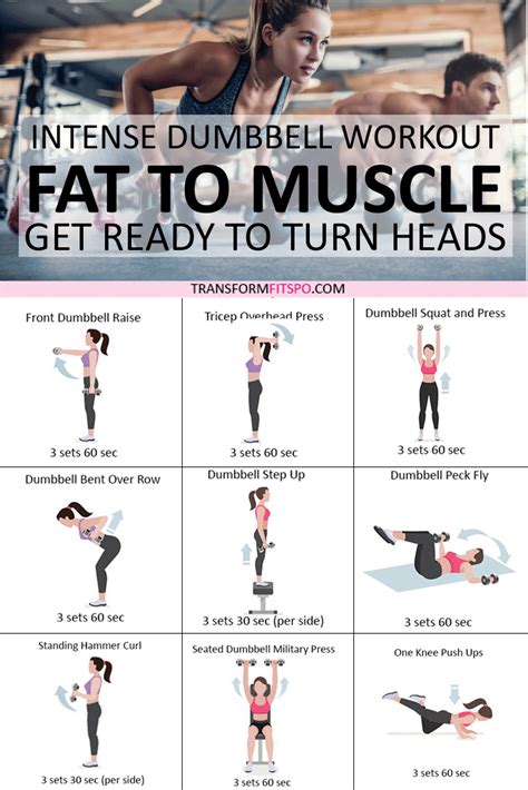An Exercise Poster With The Instructions For How To Do Dumbbell
