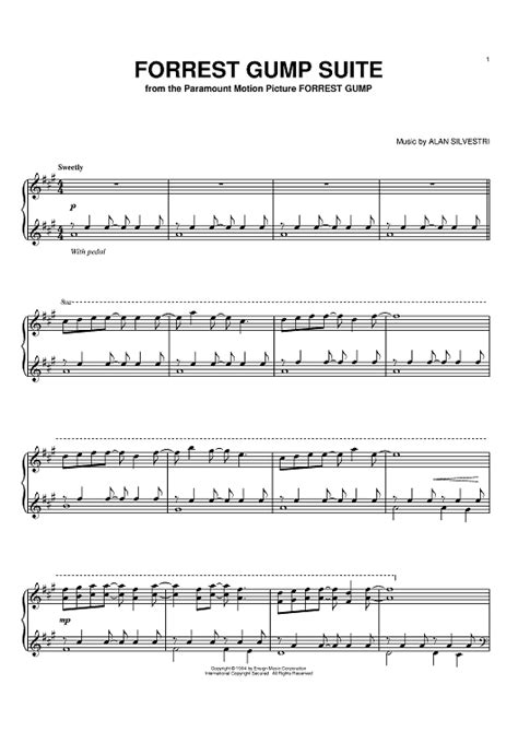 Forrest Gump Suite Sheet Music For Piano Sheet Music Now
