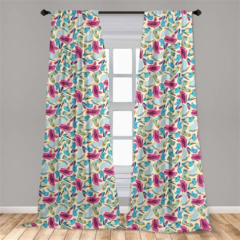 Fashion Microfiber Curtains 2 Panel Set Living Room Bedroom In 3 Sizes