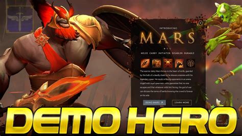 Mars Demo Hero Check The New Skills Dota 2 Youtube