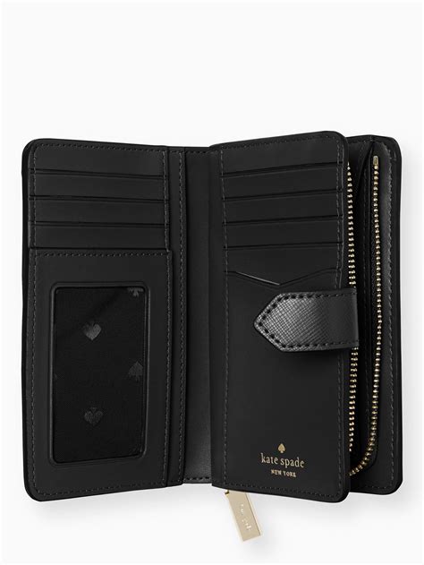 Kate Spade Staci Medium Compact Bifold Wallet In Black Lyst
