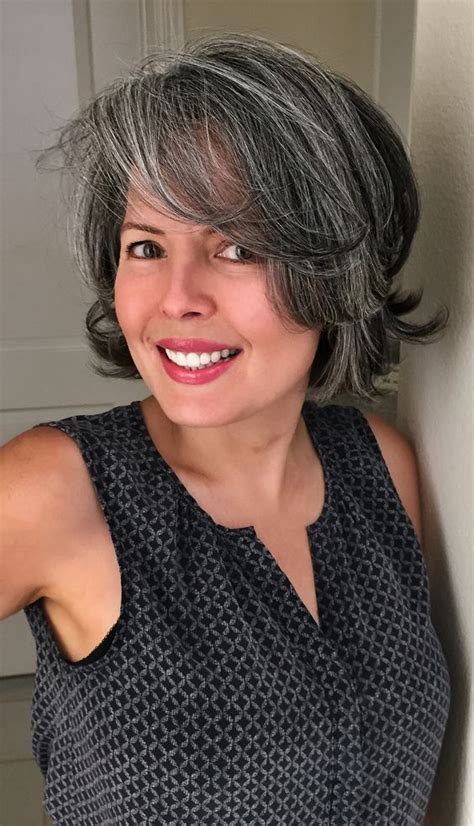 Wavy Gray Bob Hairstyles With Bangs Women Over 50 Short Hairstyles 2018