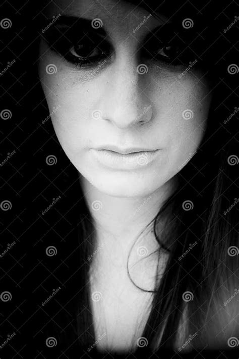 Horror Dark Emotion Girl Face Stock Image Image Of Background