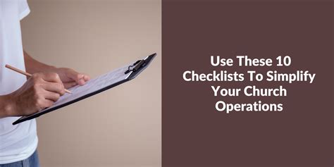 Use These 10 Checklists To Simplify Church Operations Smart Church