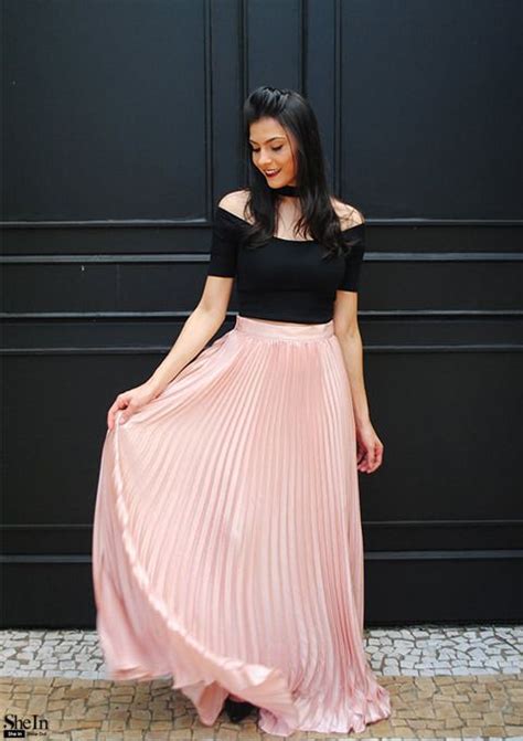 Pleated Full Length Skirt Sheinsheinside Pleated Skirt Dress