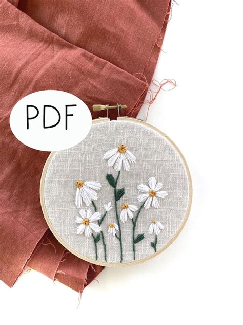 Pdf Digital Pattern Little Daisies Diy Thread Unraveled Etsy