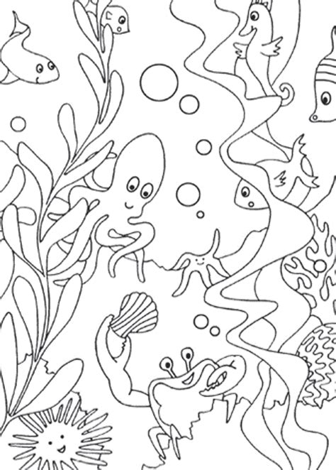 Trace the picture of the happy face and color it. Animal Coloring Pages Of Ocean Animals - Coloring Home