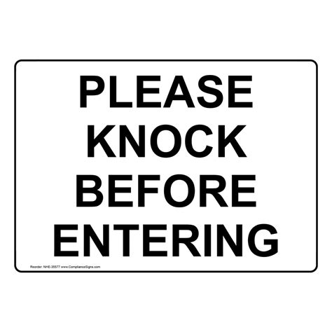 Please Knock Before Entering Sign Printable