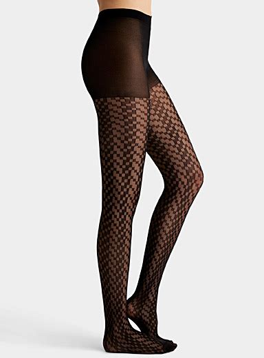 offset check sheer stocking pretty polly shop women s patterned pantyhose online simons