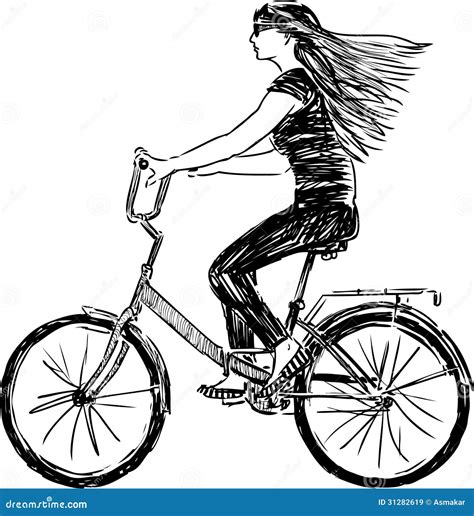 Girl Riding A Bicycle Royalty Free Stock Images Image 31282619