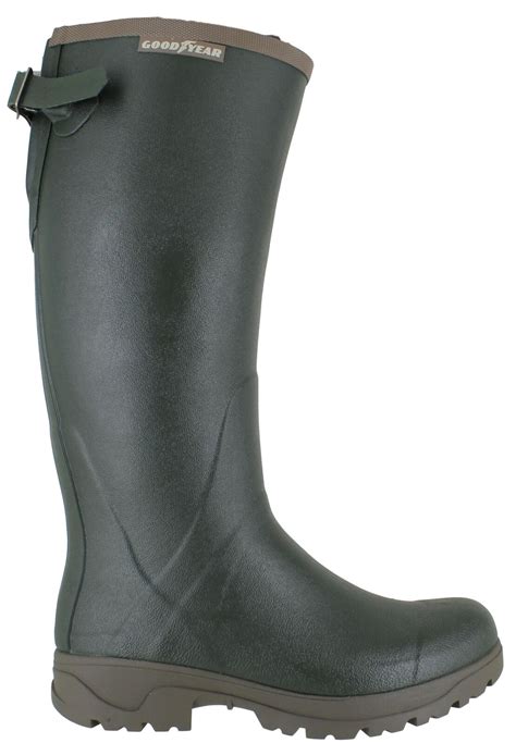 Goodyear Stream Green Menswomens Neoprene Fishing Hunting Farm Wellies