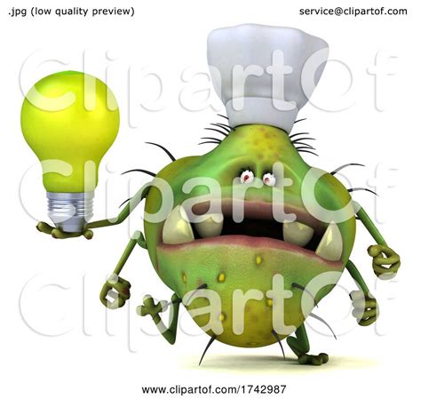 3d Green Germ Virus On A White Background By Julos 1742987