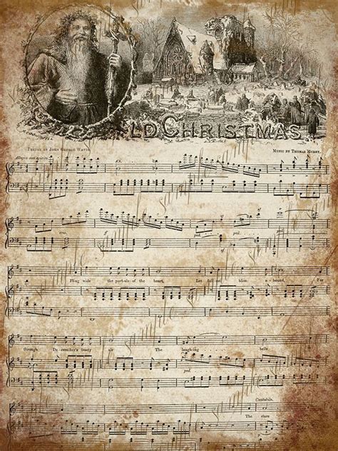 Grungy Aged Vintage Christmas Carol Music Instant Printable Etsy