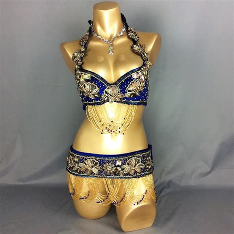 Free Shipping New Sexy Belly Dance Costume Handmade Dancing Costume Set Suit For Performancee