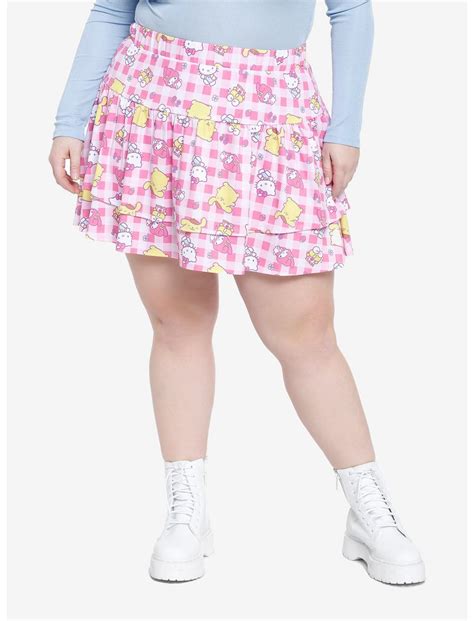 Hello Kitty And Friends Checkered Tiered Mini Skirt Plus Size Hot Topic
