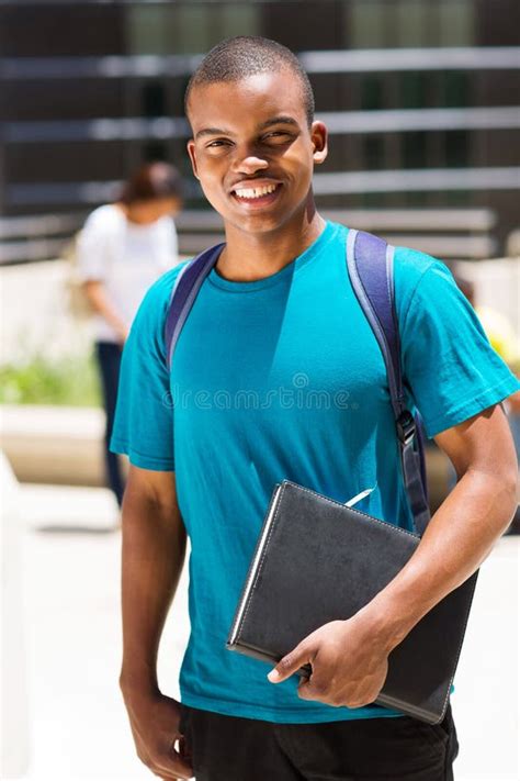 Male African College Student Outdoors Stock Image Image Of Outdoors