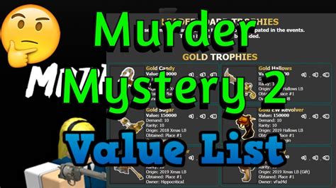Roblox Murder Mystery 2 Value List Mm2 Ancient Unique Godly